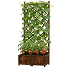 Anraja Raised Garden Bed With Trellis Wooden Planter Box Outdoor Compact. Fixed Price $130.45.