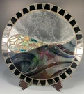 Very Fine American Stained Glass Panel Ralph Gonzalez Signed 18" Diameter. Fixed Price $296.25.