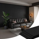 4 Pack 105.9" Wood Slat Acoustic Panels - Matte Black Wall Decor. Fixed Price $329.99.