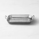 Thermo-clad Stainless-steel Flared Roasting Pan With Rack-williams Sonoma 45378. Fixed Price $198.99.
