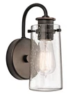Kichler 45457OZ Braelyn 1-LIGHT 9.5" Wall Bracket In Olde Bronze. Fixed Price $129.99.