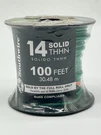 Southwire 600V Green Thhn 14 Gauge Solid Wire, 100' Single Spool New. Fixed Price $28.99.