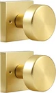 "coolnews" 2 Pack Gold Dummy Door Knobs Interior Single Sided Square Modern. Fixed Price $19.59.