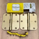 Stanley 1/2 Door Hinges Brass Rounded Corners 08-3575 RD758 Box. Fixed Price $9.00.
