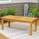 45.75 In Teak Wood Rectangular Patio Coffee Table By Sunnydaze. Fixed Price $249.00.