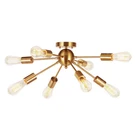 Vinluz 8-LIGHT Sputnik Chandelier Brushed Brass Semi Flush Mount Ceiling. Fixed Price $129.99.