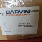 Garvin X-BR-200 Bridle Ring, 2" Loop, 1/4-20 Machine Screw Threaded Qty 100. Fixed Price $39.00.