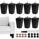 Turstin Set Of 8 Furniture Legs 4 Square Solid Wood Inches, Black. Fixed Price $45.06.