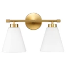 Hamilyeah Gold Bathroom Vanity Fixture With Frosted Glass Shade, 2 Light--. Fixed Price $87.04.