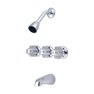 Central Brass 0968 Three Handle & Shower Set In Chrome - Bathtub Faucets. Fixed Price $143.38.