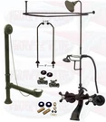 Oil Rubbed Bronze Clawfoot Tub Faucet Kit W/shower Riser, Enclosure & Drain. Fixed Price $1395.99.