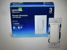 Leviton Decora 600W SINGLE-POLE/3-WAY Universal Rocker Slide Dimmer White 3PK. Fixed Price $41.95.