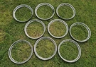 Set Of Vintage Stainless Beauty Rings 15" Wheels Trim Rims 1940S Ford. Fixed Price $129.00.