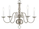 Livex Lighting 5005 Nickel Williamsburgh 5-LIGHT 24"W Chandelier. Fixed Price $257.96.