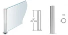 Brushed Stainless 18" Round PP08 Elegant Series Counter/partition End Post. Fixed Price $154.06.