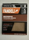 Fandeli Multi-purpose Sanding Paper Assorted Grits (80,120,220) 25 Sheets. Fixed Price $10.00.