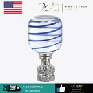 Aspen Creative 24011 Clear Blue Line Glass Lamp Finial Nickel Finish, 2" Tall. Fixed Price $15.99.