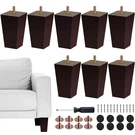 Turstin Set Of 8 Furniture Legs 4 Square Solid Wood Inches, Brown. Fixed Price $45.06.