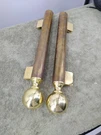 Two Polished Brass 16" High 2" Round Elegant Series Counter/partition Restaurant. Fixed Price $60.00.