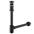 Matte Black Brass Round P-trap With Pop Up Drain Stopper, 1/4" Adjustable Sink. Fixed Price $99.99.