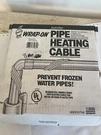 Wrap-on Pipe Heating Cable 60 Foot, 120 Volt, Watts 38 Degree Thermostat. Fixed Price $40.00.