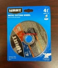 Hart 4-1/2" Metal Cutting Wheel 0.045" Thick 13500 Rpm Type For Angle Grinder. Fixed Price $9.95.