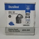 Duravent Dvl 6" Double-wall Adjustable 45 Degree Elbow Black. Fixed Price $49.99.