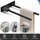 Bathroom Towel Rack Double Bar No Drill Stainless Steel 39CM Adhesive Kit. Fixed Price $30.67.