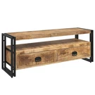 Vidaxl Solid Mango Wood Tv Stand 47.2"X13.8"X17.7" With Powder-coated Steel Fram. Fixed Price $222.99.