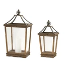 Natural Wooden Lantern With Open Top (set Of 2). Fixed Price $205.09.