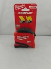 Milwaukee 25 Ft. Compact Tape Measure With Fractional Scale. Fixed Price $17.95.