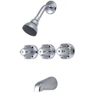 Central Brass 0968 Three Handle & Shower Set In Chrome Bathtub Faucets. Fixed Price $115.00.
