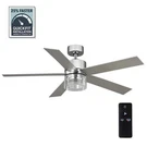 Hampton Bay Crysalis 52 Chrome Led Light Ceiling Fan W/ Bubble Glass & Remote. Fixed Price $124.88.