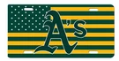 Oakland Athletics American Flag High Gloss Aluminum License Plate. Fixed Price $14.87.
