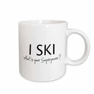 3DROSE - Whats Your Superpower Fun Gift For Skiers And Skiing Fans Mug. Fixed Price $17.99.