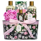 Gift Basket Women 8 Pc Rose Jasmine Bath Spa Self Care Set Beauty Personal Home. Fixed Price $51.99.