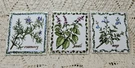 Set Of 3 Jeffrey Court Botanical Herb Tiles Basil Sage Rosemary 1/4" Made Usa. Fixed Price $15.00.