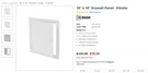 Elmdor Wall And Ceiling Access Panel Metal 18" DW18X18PC-SDL. Fixed Price $40.00.
