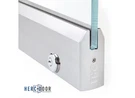 Tapered Door Rail 35-3/4" With Lock 1/2" Glass Polished Stainless. Fixed Price $482.65.