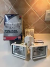 New Lithonia Lighting Twin Head Halogen Flood Outdoorsecurityfixture White. Fixed Price $39.99.