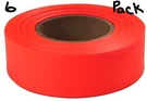 6 Pk Milwaukee Empire 200' X 1" High-visibility Fluorescent Orange Flagging Tape. Fixed Price $26.95.