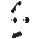 Kingston Brass KB245PX Magellan Tub Shower Faucet Porcelain Cross Handles. Fixed Price $94.99.
