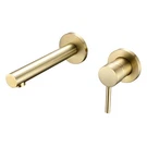 Sumerain Brushed Gold Bathroom Faucet Brass Wall Mount Single Handle W.... Fixed Price $156.00.