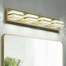 Okeli Crystal Vanity Lights Led Gold 4-LIGHT 6000K Cold White Dimmable 24W Etl. Fixed Price $50.00.