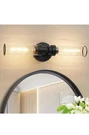 Vaziden Bathroom Light Fixtures, Black Wall Sconce In Threaded Glass. Fixed Price $25.00.