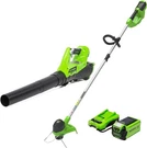 Greenworks 40V Cordless Yard Tool Kit 12" Trimmer + 390CFM Leaf Blower. Fixed Price $123.95.