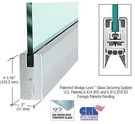 Crl Brushed Stainless Square Door Rail Without Lock For 3/8" Glass 35-3/4". Fixed Price $490.00.