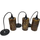 Litex Set Of 3 Mini Pendant Lights Amber Tortoise Art Glass Black CPM-1MBK *. Fixed Price $25.15.