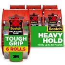 Scotch Tough Grip Clear Packing Tape, 1.88"X22.2 Yd, 6 Rolls With Dispensers. Fixed Price $22.49.