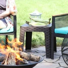 18.5 In Plastic Square Patio Side Table - Brown Set Of 4 By Sunnydaze. Fixed Price $135.00.